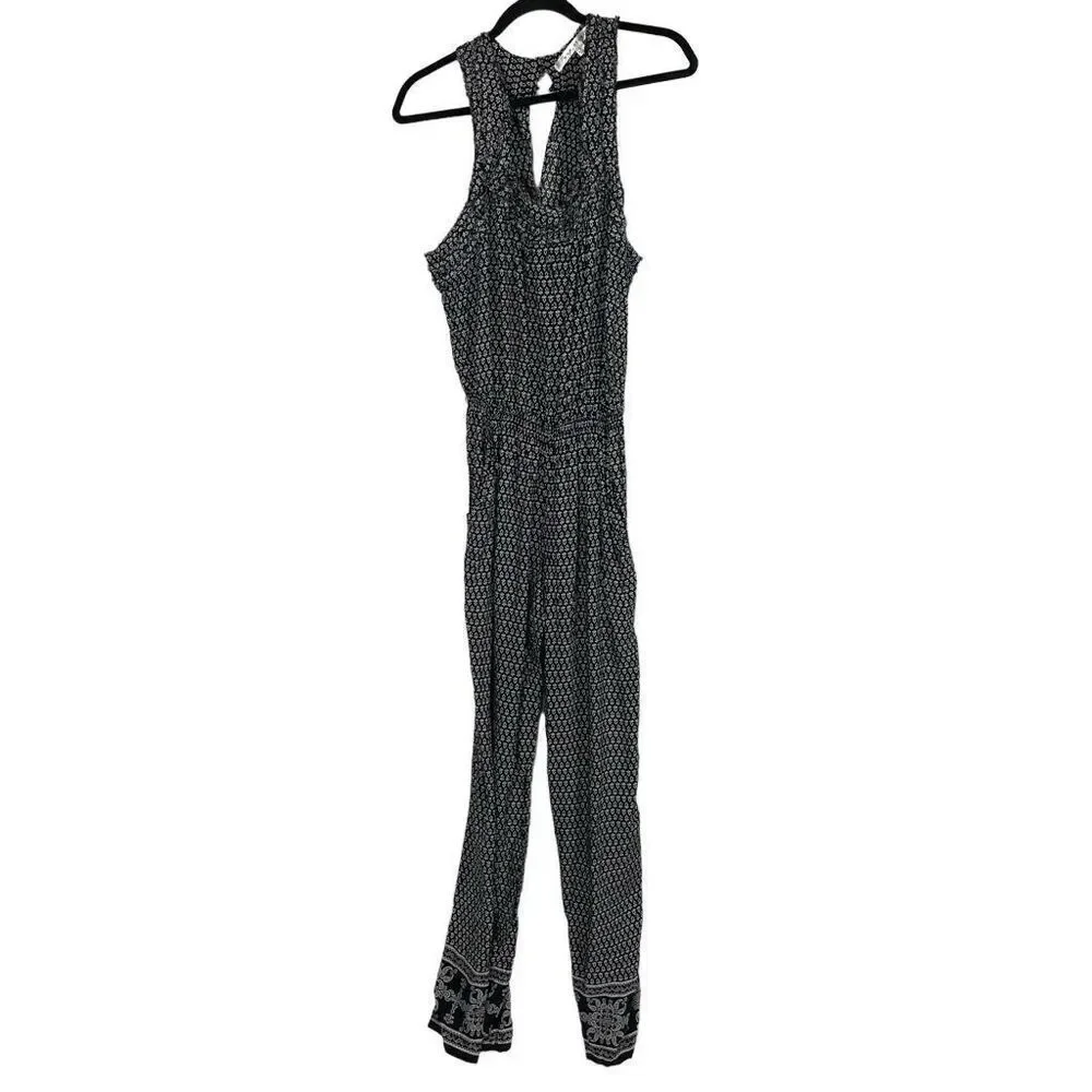 Max Studio Floral 100% Rayon‎ Smocked Jumpsuit - Women’s L